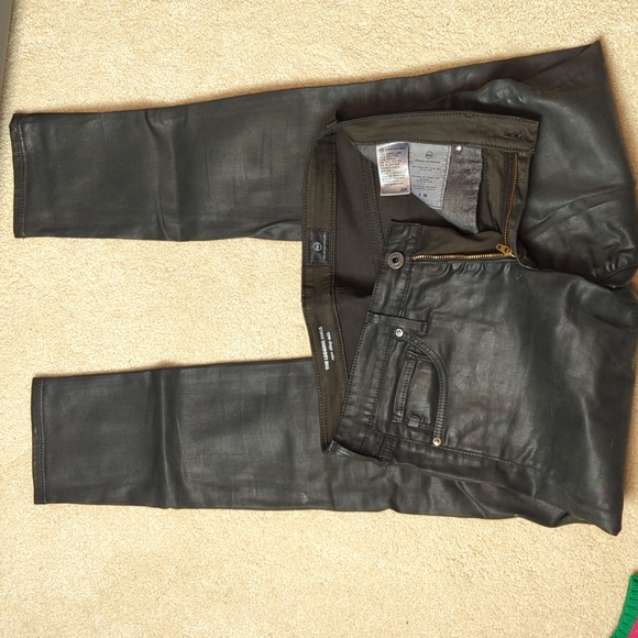 Waxed Dark Green AG Skinny Jeans - Picture 2 of 4